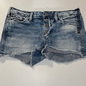 Silver Jeans Blue Distressed Boyfriend Mid Short Jean Shorts size 29/L3